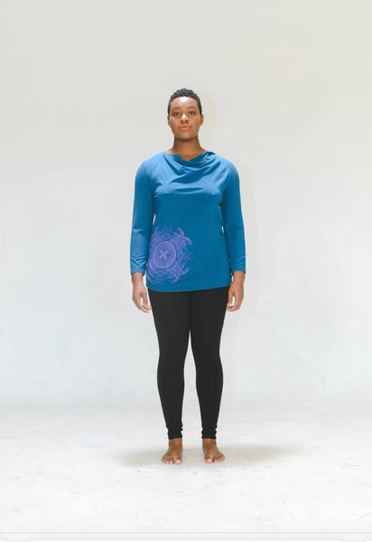 Funky Buddha - Cowl neck long-sleeve hemp top