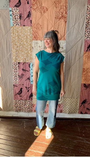 Rack of sustainably made tops and blouses at Adorit Boutique in Ottawa
