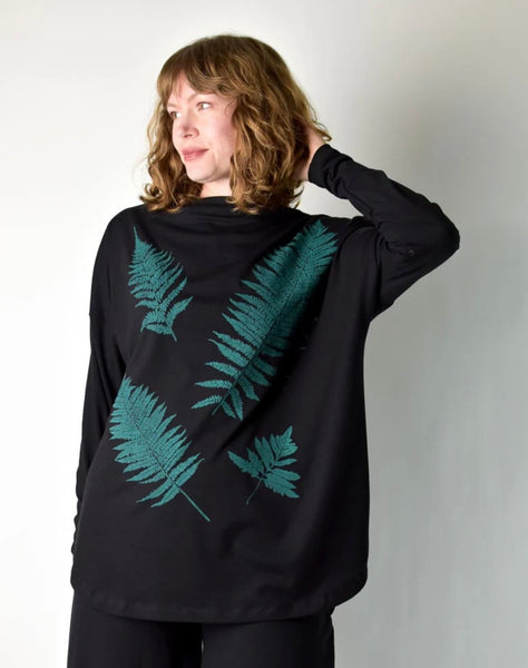 Black with ferns