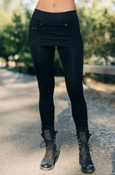 Leggings with built-in skirt