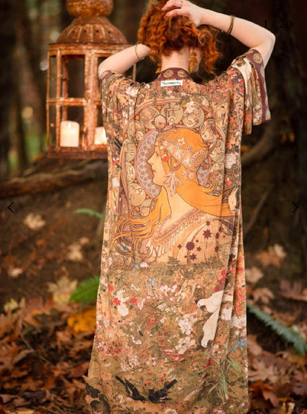 Market of Stars - Opera/Duster Length Belted Kimono