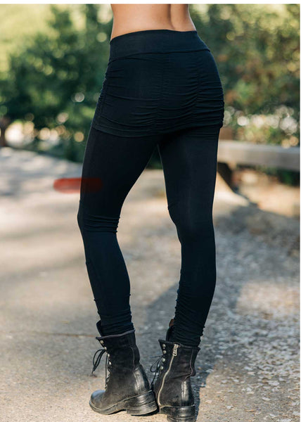 Leggings with built-in skirt
