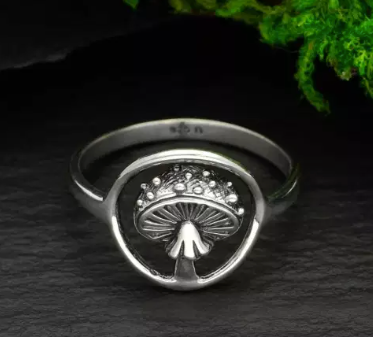 Sterling Silver Mushroom Circle ring