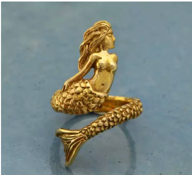 Gold mermaid ring