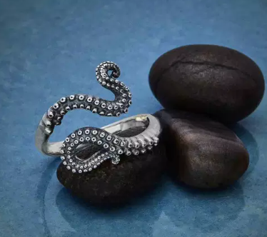 Silver tentacle ring