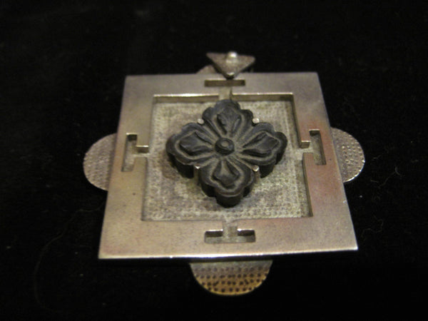 Pendent - Tibetan Sterling Silver Pendent With Stone